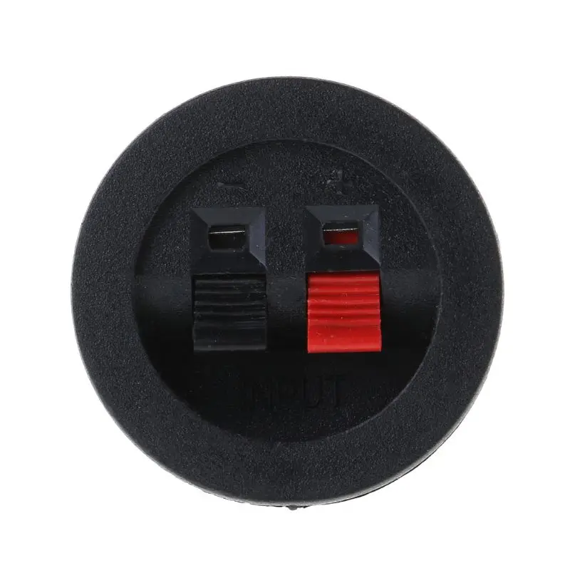 2PCS Speaker Terminal Board Plate Round 2 Way Spring Clip Binding Spring Post Cup Push Type