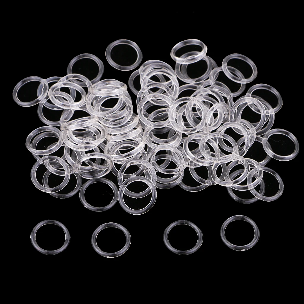 100pcs Clear Nylon Bra Strap Adjuster Slider O Ring Lingerie Sewing Crafts Bra Straps Slide Buckle