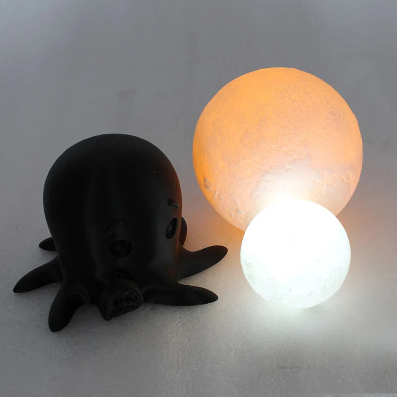 3D Printing Moon Creative Night Lights Touch Control Brightness Two Color Romantic Table Lamp Home Decor 8cm-20cm USB Charging