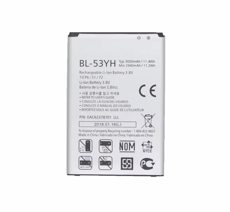 1x 3000mAh Replacement Battery For LG G3 BL-53YH F400 F400K F460 F470 D830 D850 VS985 D850 D851 D852 D855 D857 D858 D859 LS990