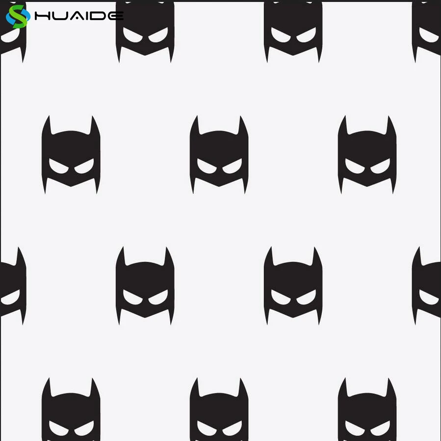 10X8cm Superhero Wall Art Decals 50pcs/set Black Vinyl Wall Stickers For Kids Room Boys Bedroom Wall Decoration Mural A323