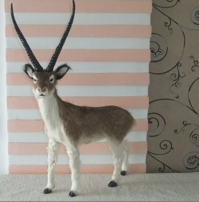 

55x40cm Simulation animal Antelope ,gazelle model toy,polyethylene&furs Resin sheep model handicraft,props,decoration gift d0146