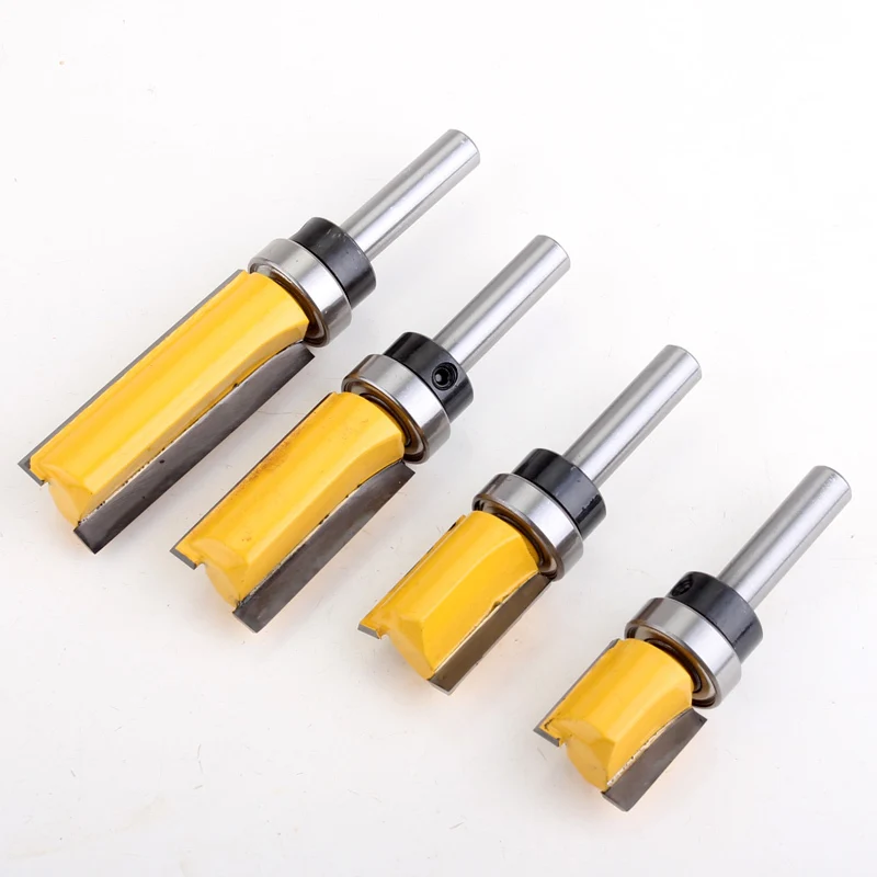 1PC 8mm Shank Template Trim Hinge Mortising Router Bit Straight end mill trimmer cleaning flush trim Tenon Cutter forWoodworking