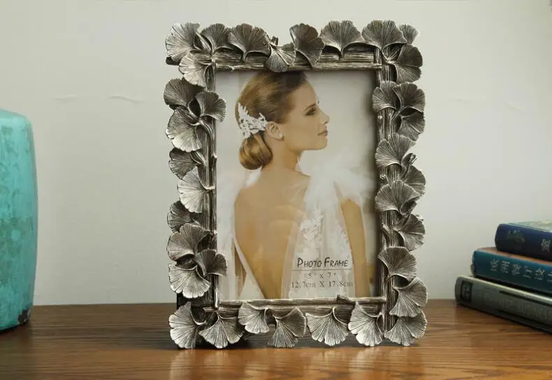 7inch Vintage Wedding Photo Frames Resin Picture Frame Bridal Favor Gifts Home Decor Photocard HolderXC024