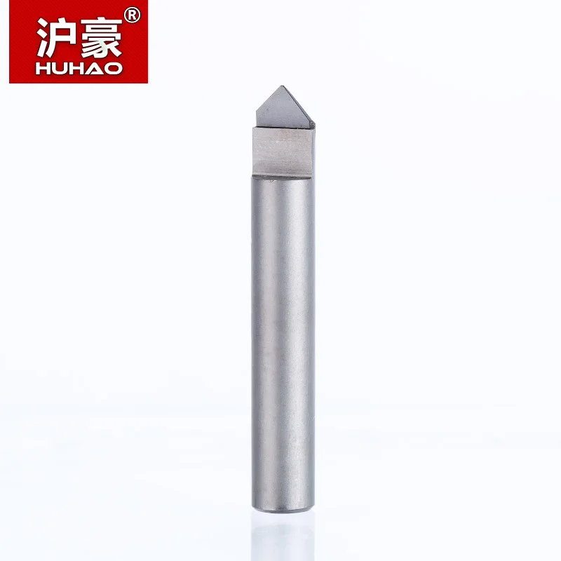 HUHAO 6mm Diamond Marble End Mill CNC Tools Router Bits Stone Hard Granite Cutting Engraving Bits 30 35 40 45 Degree PCD Cutter