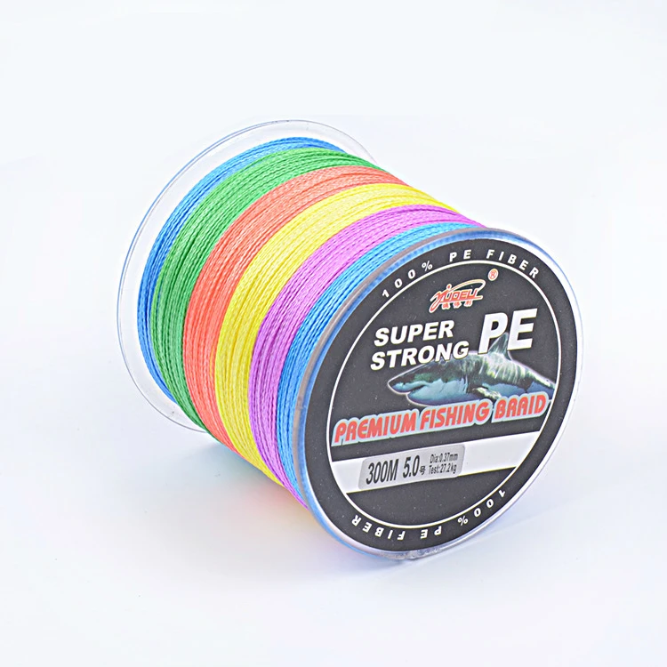 High quality 300 meters colorful PE woven fishing line wear resistant durable fishing lures thread main line