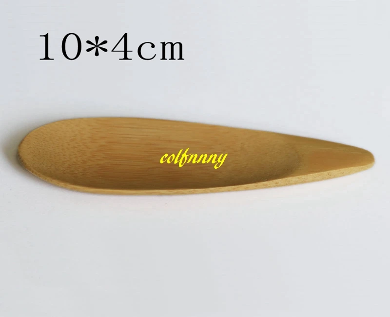 500pcs/lot 10*4cm Mini Natural Bamboo Spoon Tea Scoops Short Handle Ice cream Tea Spoon Eco Friendly Tea Tools