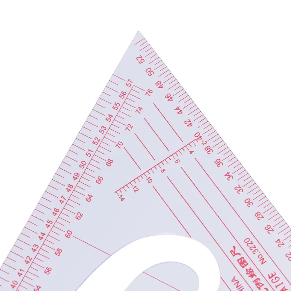 Многофункциональная треугольная линейка XRHYY, мерная пластиковая линейка для шитья, для студентов, дизайнеров, производителей узоров и портных
