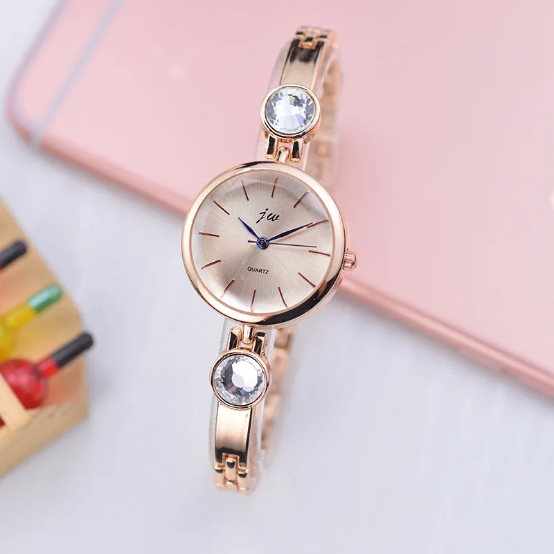 2018 JW Bracelet Watches Women Luxury Brand Stainless Steel Rhinestone Wristwatches For Ladies Dress Quartz Watch Reloj Mujer