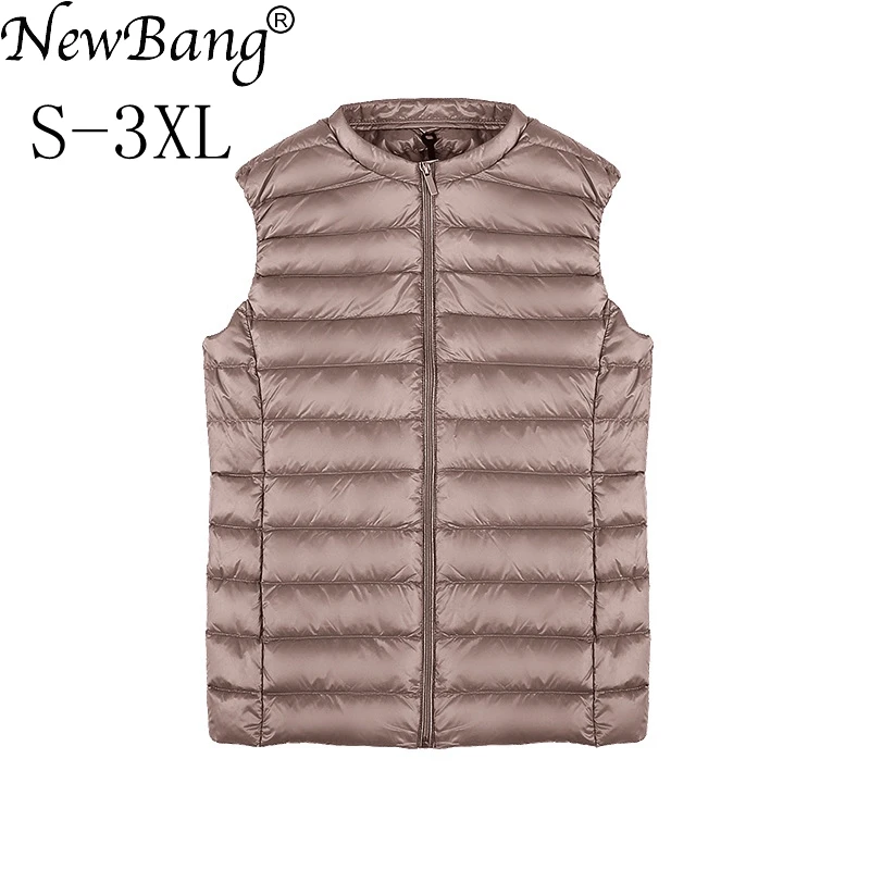 NewBang Vest Delle Donne Ultra Luce Imbottiture Gilet Portatile Senza Maniche Femminile Giacca A Vento Caldo Gilet O-Collo Del Collare di Inverno