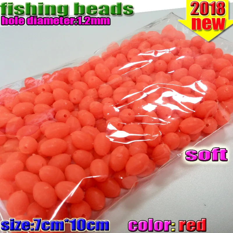 2023 fishing soft glow oval beads size 3*4 4*6 5*8 6*8 6*10 7*10 8*12mm  color: RED  600pcs/lot