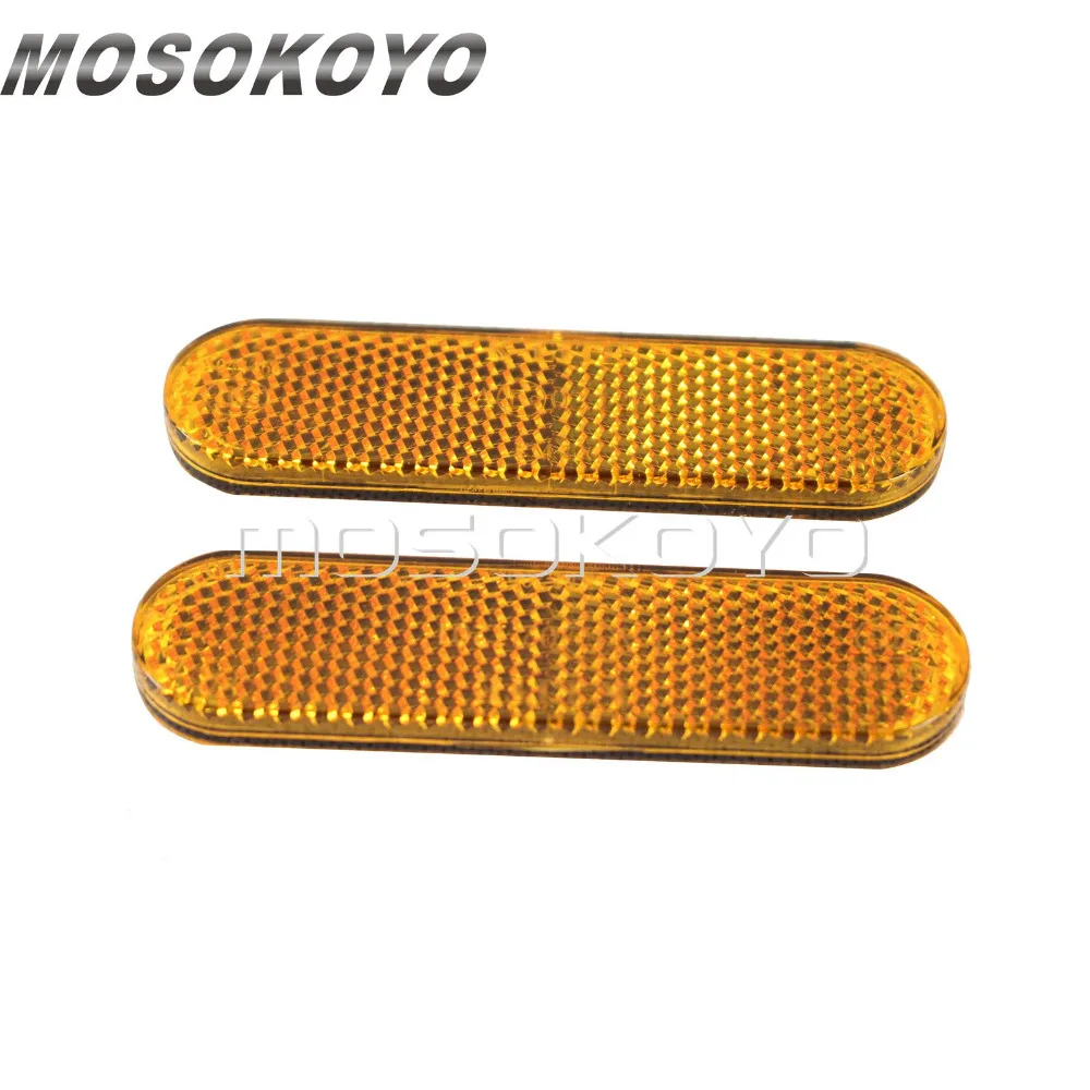 2pcs Stick On 9.5cm*2.5cm Safety Warning Reflector Self Adhesive Tape Reflector Plate Sticker for Motorcycle Bike ATV Truck