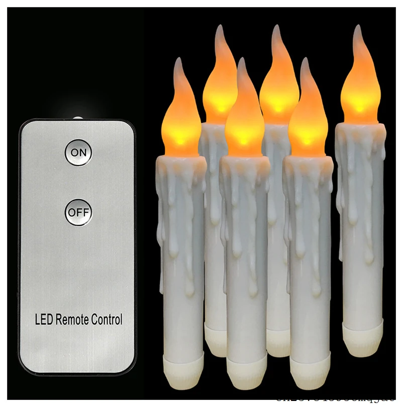 

20Sets 6pcs/set LED Flameless Candles Battery Operate Lamp Dipped Flickering Electric Pillar Candles Wedding Party Decoration