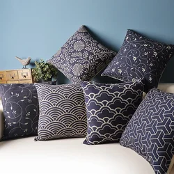 Home Decorative Blue Geometric Stripe Wave Pillow Case Geometry Floral Bohemia Pillow Cover Decor Office Sofa Cushion