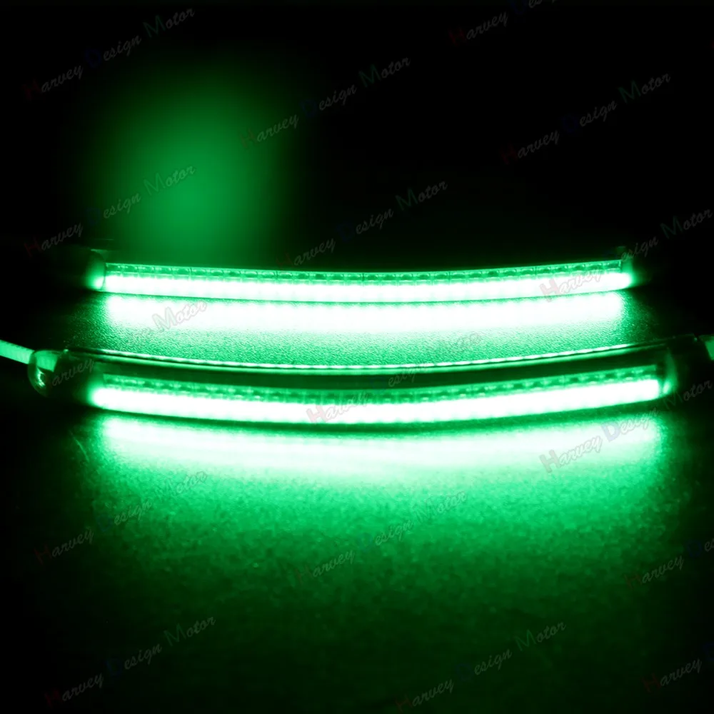 LED Green 39mm-41mm Fork Turn Signals&Smoked Lens For Harley Touring 883 1200 48 &All Motorcycle