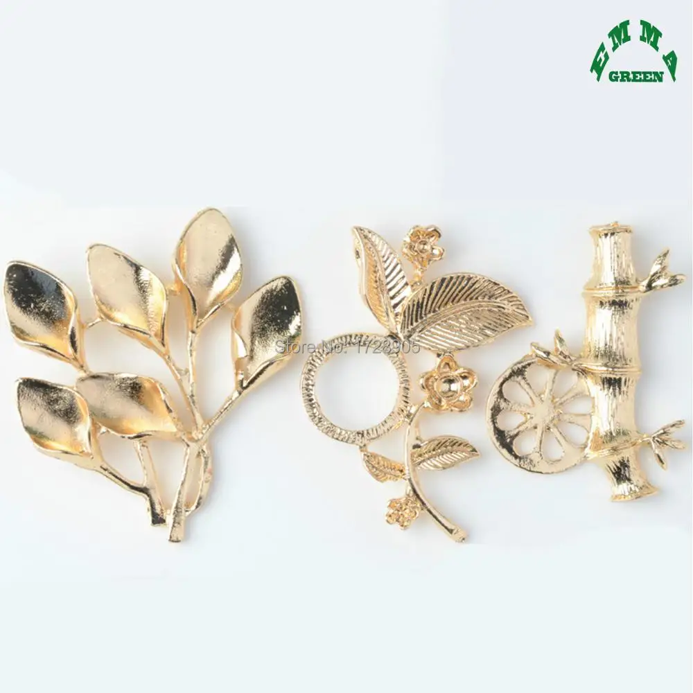 Lily Wedding Embellishment Bamboo Rose Flower 10 pcs Handmade Fashion Gold Bridal Costume Dress Decoration Sew On Applique for