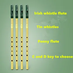 Irlandese Fischietti Flauto Feadog C D Chiave di Latta Fischietti Irlandese Penny Fischietti 6 Fori Clarinetto Flauto Nichel Placcato Flauta Musicale strumento