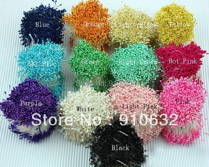 1 Bunch 2000pcs Double Side Head Millinery Flower Stamens Cake Floral Craft