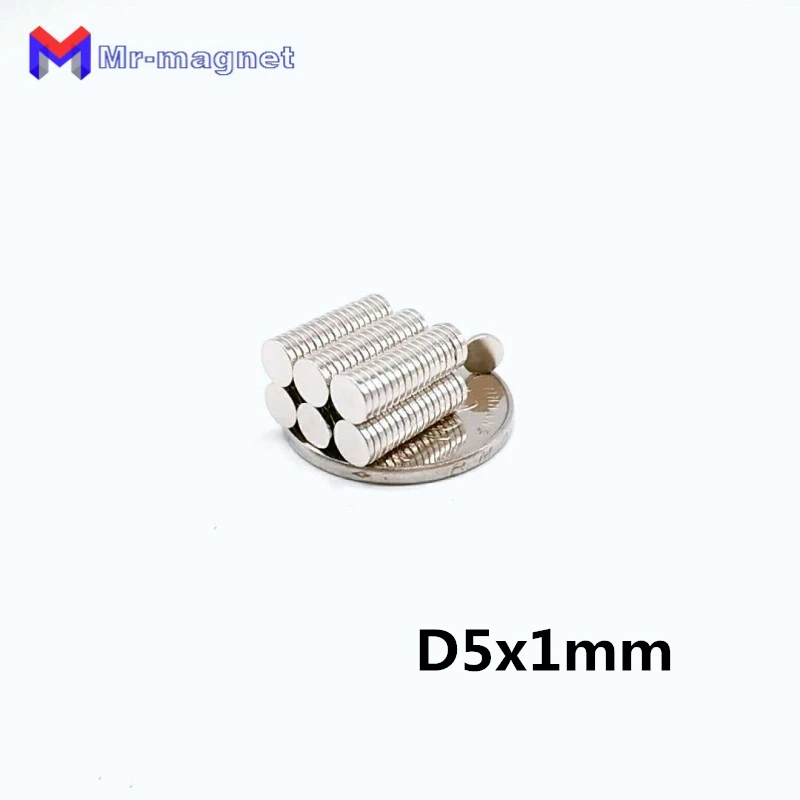 

500Pcs magnet N35 D5x1 Neodymium Magnet Disc Permanent NdFeB 5*1 5x1 mm Small Round Super Powerful Magnetic Magnets Craft