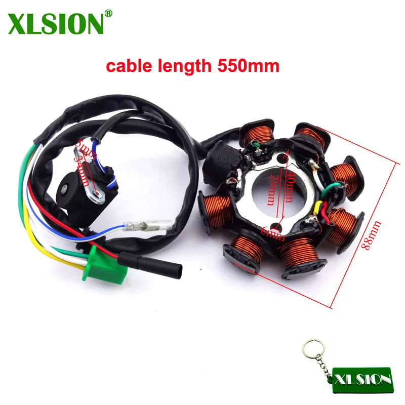 XLSION GY6 125 Ignition Stator Magneto Coil 8 Poles Coils For GY6 125cc 150cc Moped Scooter ATV Motocross