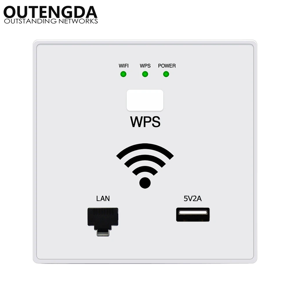 300Mbps in Wall WiFi Access Point Wireless Socket AP for Hotel Wi-Fi Project mini WIFI Repeater router RJ45 USB WPS Encryption