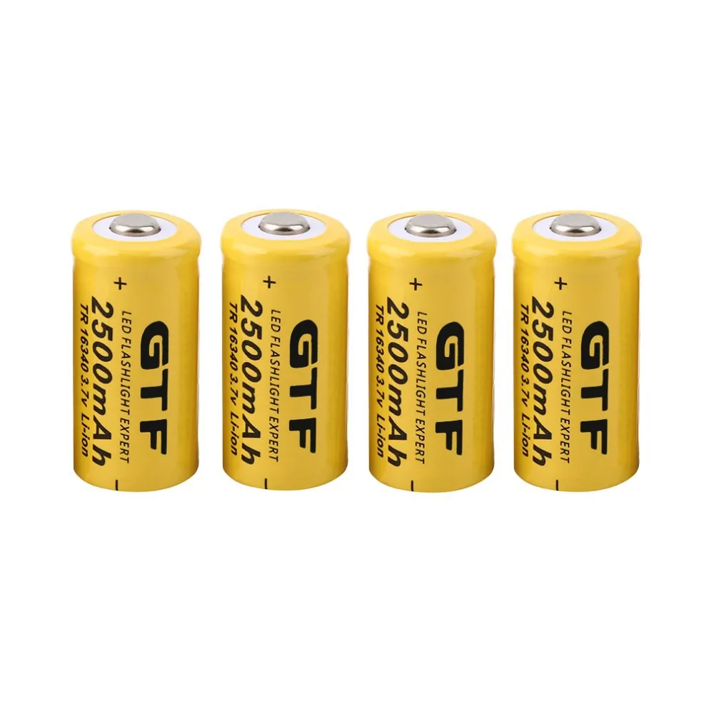 GTF 16340 2500mAh 3.7V akumulatory litowo-jonowe do latarki czołowej 3.7V 2500MAH 16340 baterie litowe