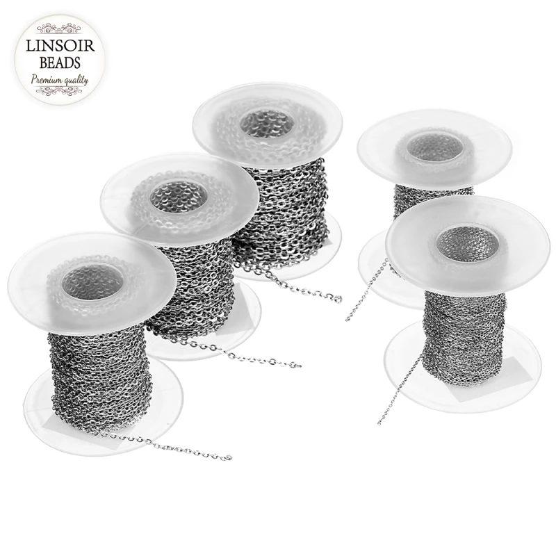 10 stoczni/dużo 1mm 1.5mm 2mm 2.5mm 3mm kabel ze stali nierdzewnej łańcuch luzem dla rodu czarny łańcuch naszyjnik diy biżuteria materiały — zdjęcie 7