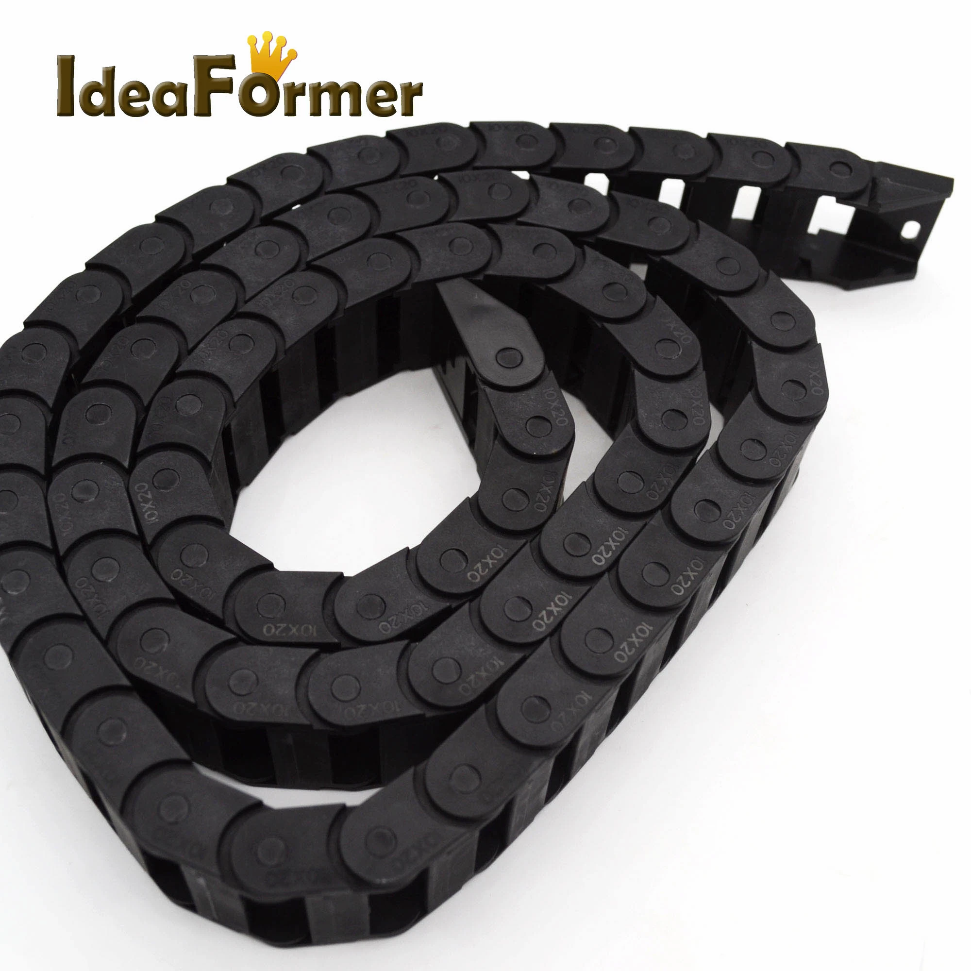 

Пластиковая буксирная цепь, полузакрытая цепь 7x7 мм 10x10/20/30 мм с концевыми соединителями для фрезерных станков с ЧПУ, 1 метр