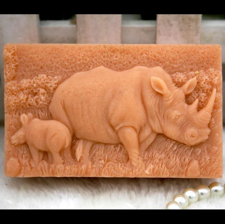 Mold Silicone Handmade Animals Soap Mould Food Grade Mold Rhinoceros Pattern Soaps Molds Aroma Stone Molds CIQ,EEC,CE / EU PRZY