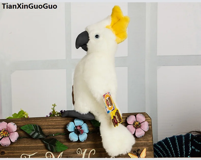 

about 26cm beautiful parrot bird plush toy white cockatoo soft doll birthday gift w0904