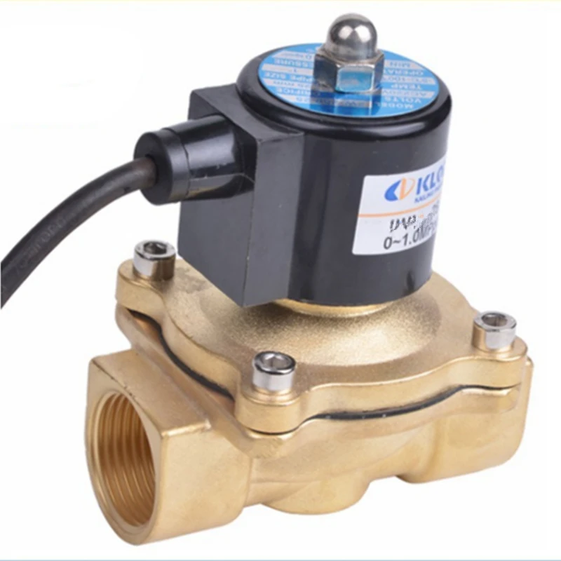 

AC220V/110V DC24V/12V G1/2",3/4",1" Brass Electric Solenoid Valve for Water Oil Fountain Waterproof IP65 Normally Closed