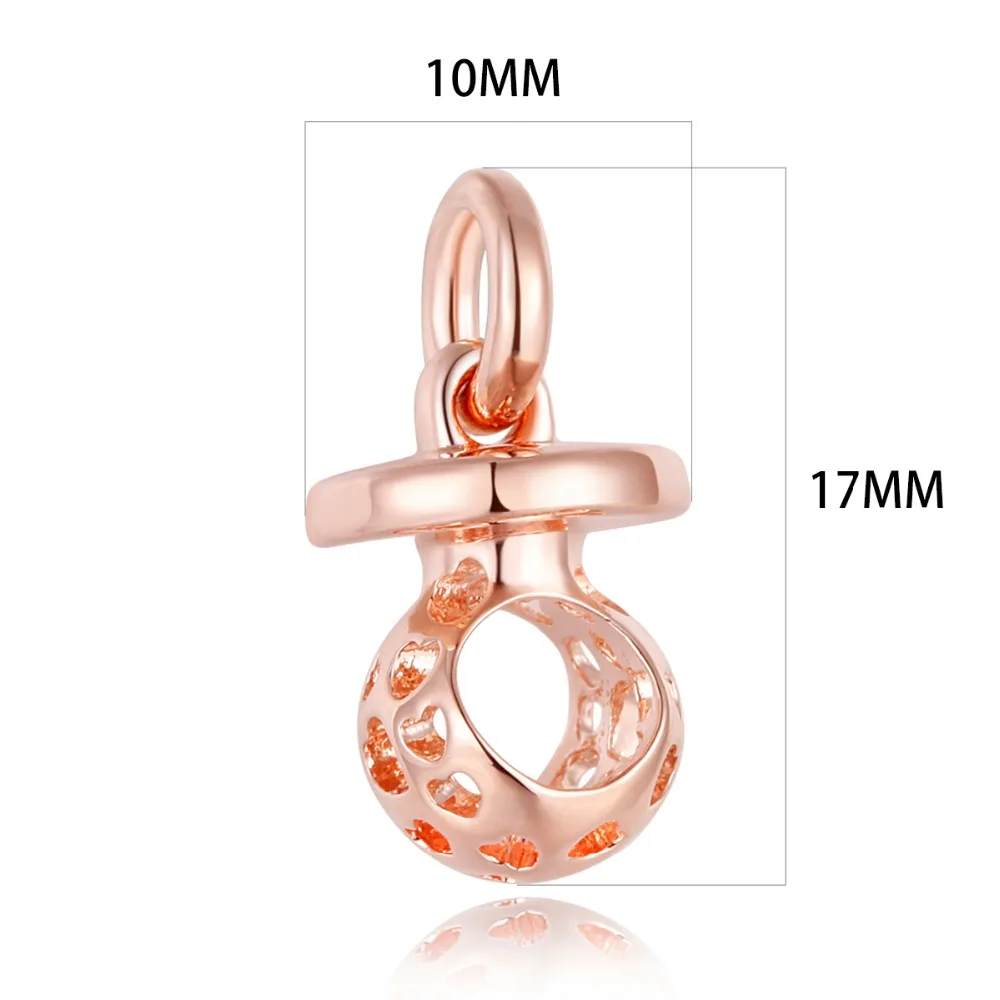 Harmonious Hearts Pacifier Rose Gold Beads For Jewelry Making Fit Original Bracelet for Women DIY Fashion Jewelry