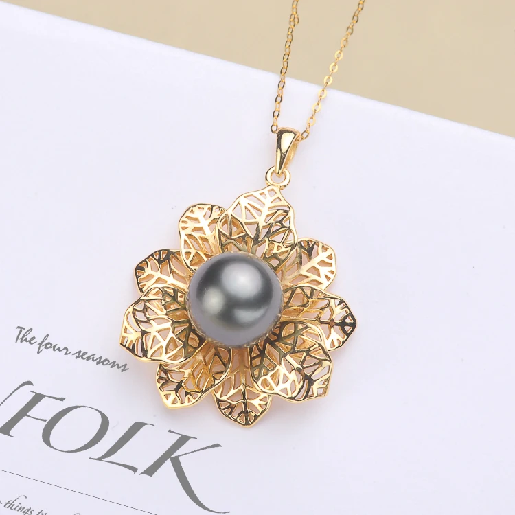 

Big Flower Pearl Pendant Holder S925 Sterling Silver Pendant Settings Women DIY Pendant Findings 3Pieces/Lot