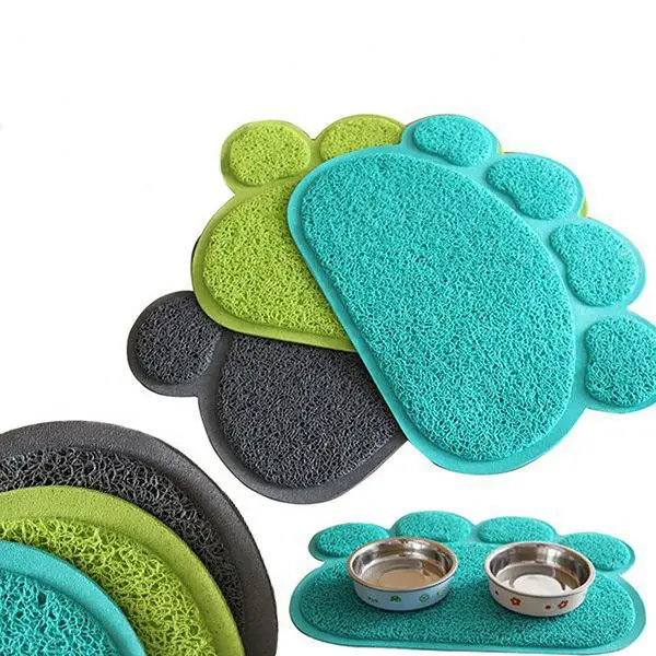 Pet Small Footprint Foot Sleeping Pad Placemat Cat Litter Mat Dog Puppy Cleaning Feeding Dish Bowl Table Mats Wipe Easy Cleaning