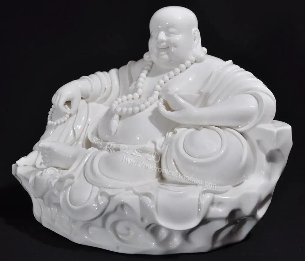 13 inch Tuobao sitting stone Buddha Maitreya ceramics living room decoration crafts boutique opened Buddha belly lucky