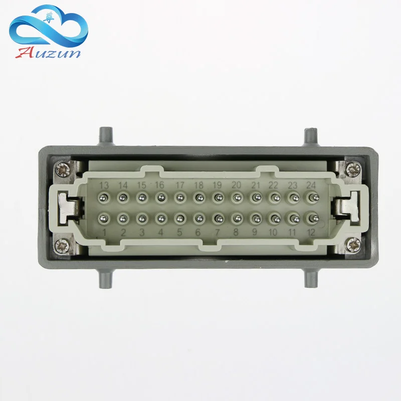 Rectangular H24B - HE - 024-1 heavy duty connectors 24 pin line 16 a500v screw feet of aviation plug on the side