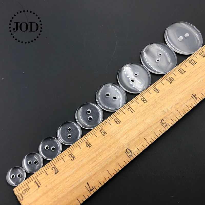 plastic Resin Sewing Buttons Scrapbooking Round Lucency Two Holes Botones Bottoni Botoes 9-25mm Transparent Clear accessories