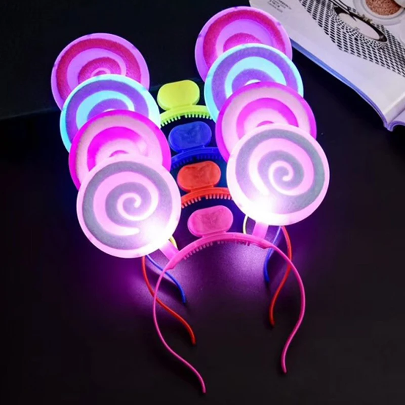 

Christmas Halloween LED/Flashing/Glow Headband Women Girls Lollipop Light Up Hairbands Hair Accessories Glow Party Supplies