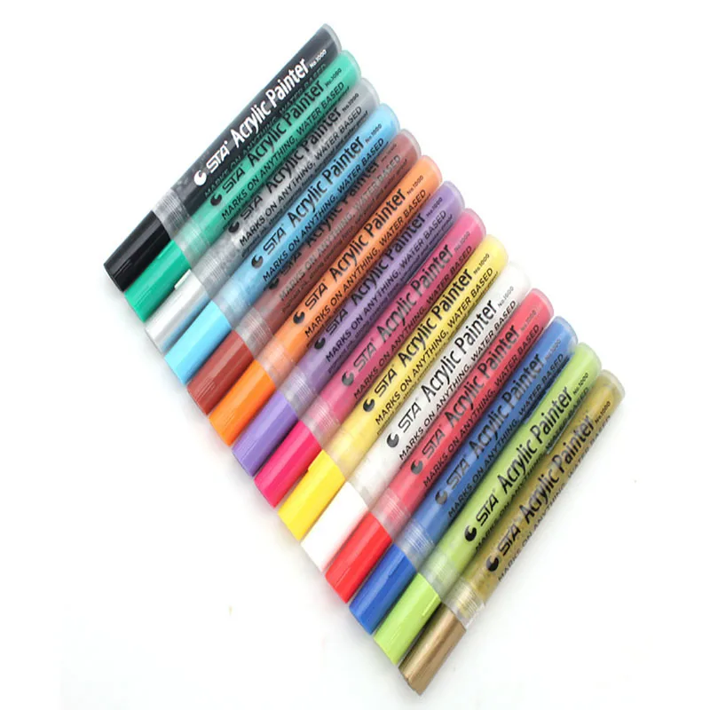 

STA 14 Colors Acrylic Paint Pen Propylene Art Markers Painting Decorative DIY Graffiti Marker Sketch Stationery Painter Supplies