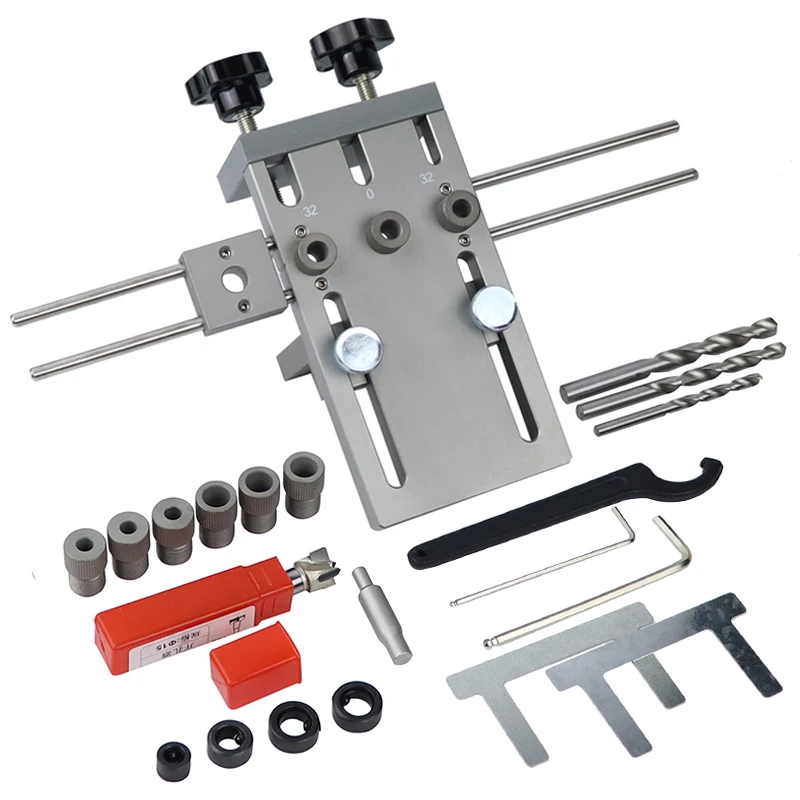Beruf Holzbearbeitung Puncher Locator Holz Doweling Jig Einstellbare Bohren Guide Für DIY Möbel Anschluss Position Werkzeuge – Detail 1
