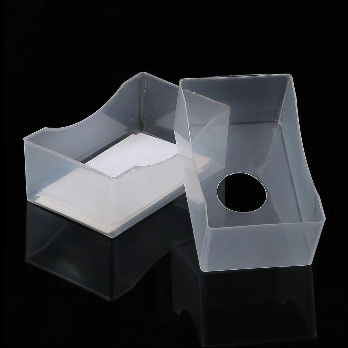 10 pcs/lot New Pvc Transparent White Business Card Box Plastic Craft Container 100 Cards Holder Storage Boxes Office Supplies