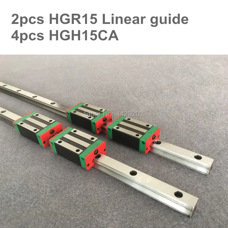 

2pcs linear guide rail HGR15 - 200 300 400 500 600 650 700 800 900 1000mm with 4 pcs carriage HGH15CA / HGW15CA CNC parts