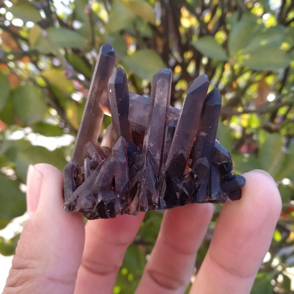 100g Rare natural beautiful black quartz crystal cluster tibetan specimen