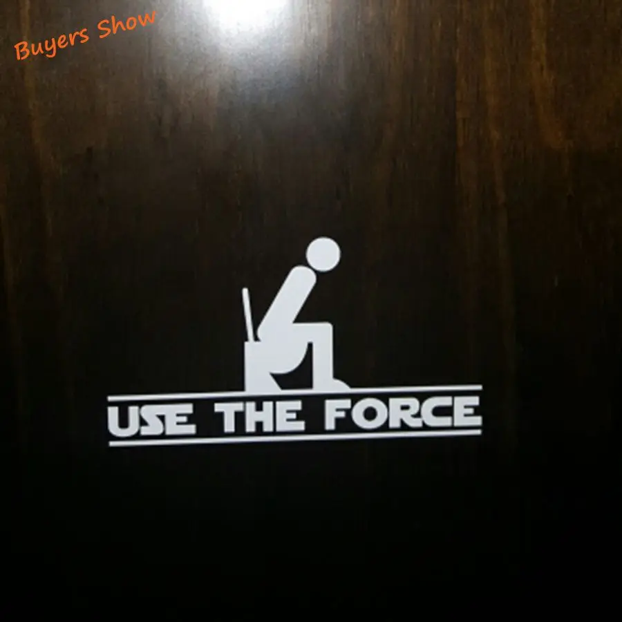 FUNNY WC TOILET VINYL DECAL STICKER ART DECOR , USE THE FORCE decal sticker for car window bathroom door decoration