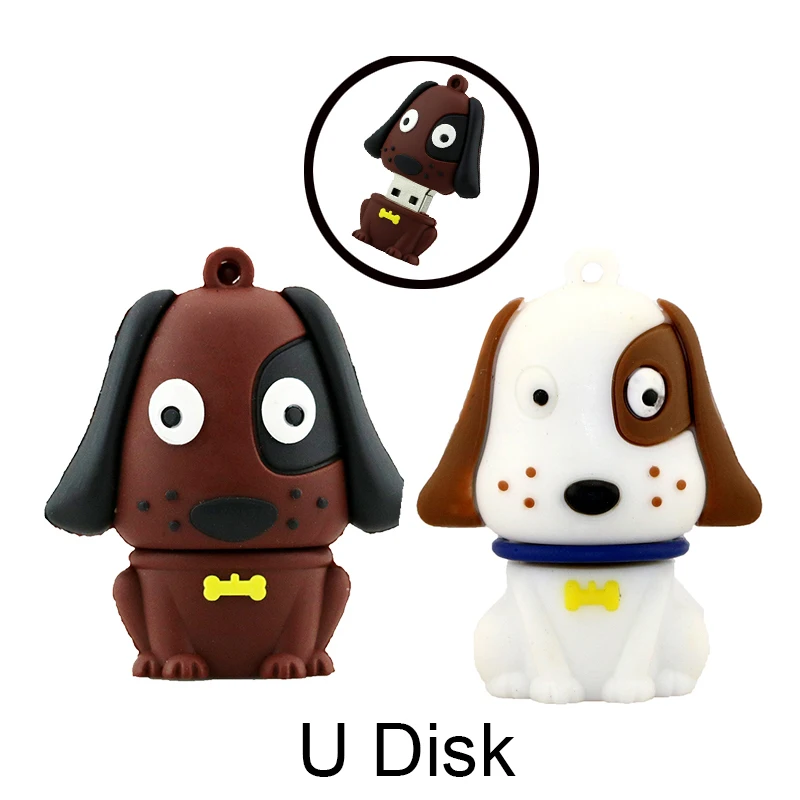 Cartoon dog usb flash drive Full Capacity 4gb 8gb 16gb 32gb 64GB pen drive white mini dog memory stick pendrive u disk