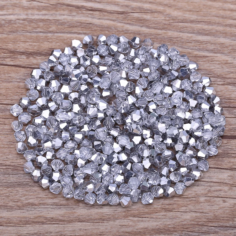 silver color White Charm Crystal 4mm 100pc Austria Crystal Bicone Beads 5301 Loose Crystal Beads S-75