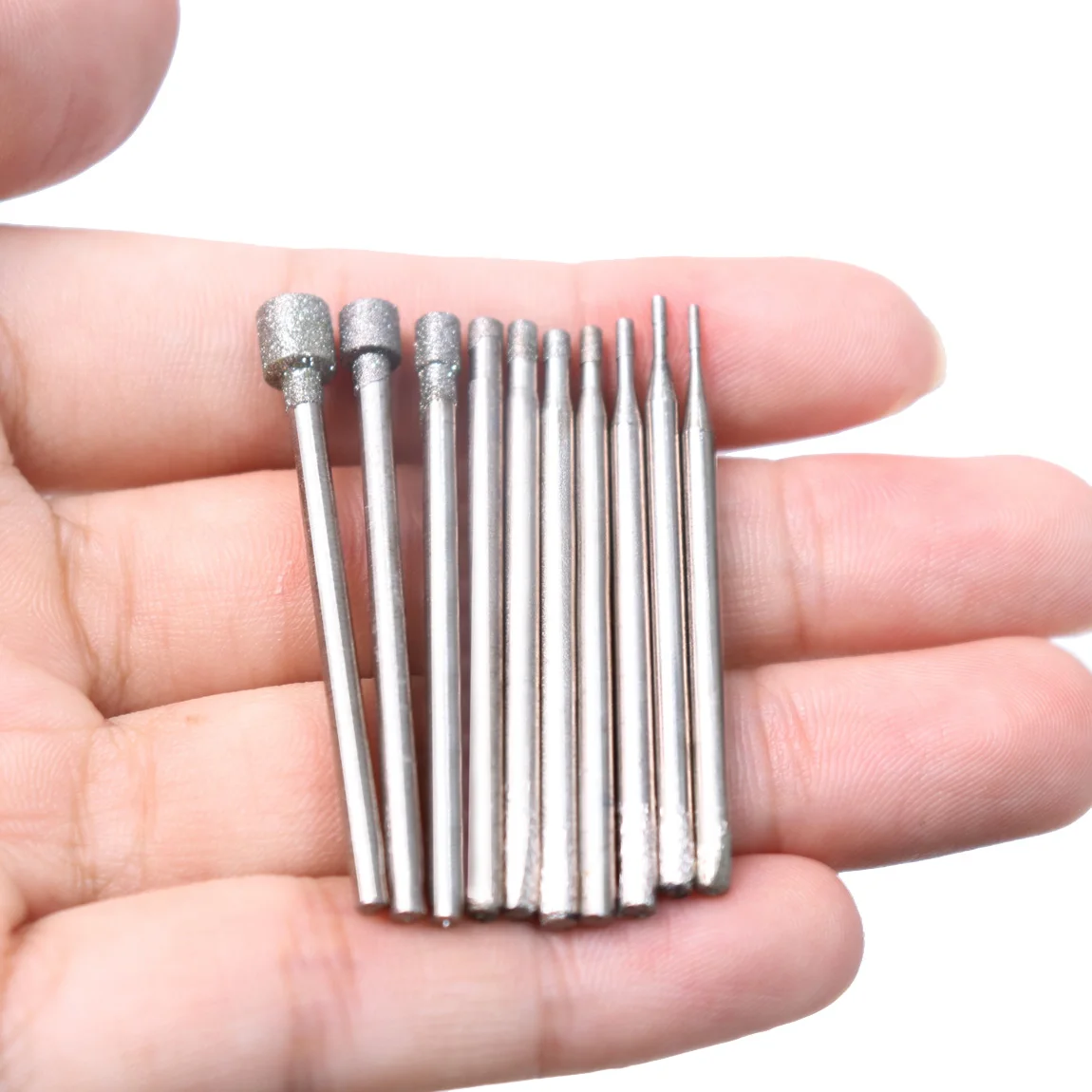 20 Buah 2.35 Mm Pisau Silinder Diamond Duri Bit Grinding Kepala Rotary Alat Ukiran Etsa Alat Abrasive