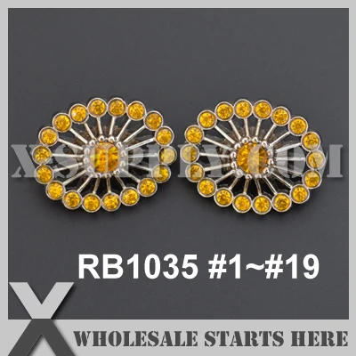 

Color Option: RB1035 #1~#19 Oval Rhinestone Button in Silver Base/Wholesale Bulk