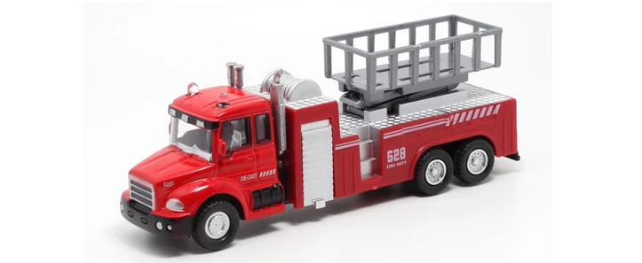 المعادن الكهربائية سلم الشاحنات لعبة سبيكة سيارة نموذج مدفع المياه شاحنة مطافئ الصوتية البصرية الأطفال الهدايا التعليمية المركبات اللعب