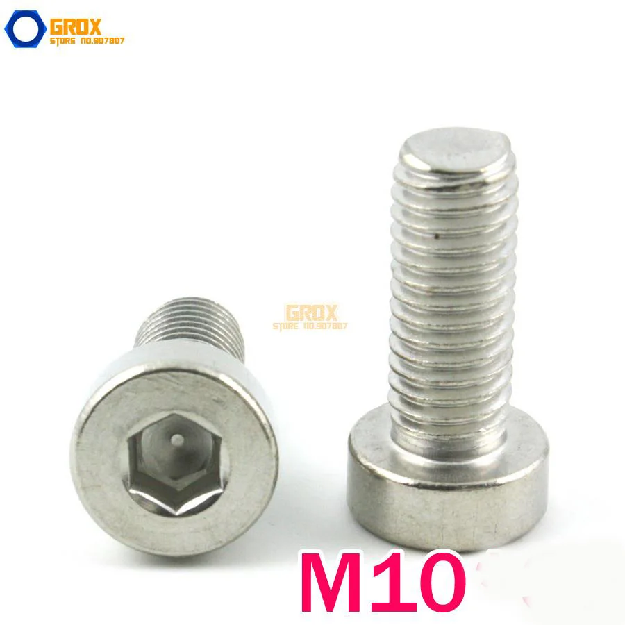 M10 Thin Cap Head Allen Bolt Screw 304 Stainless Steel DIN7984